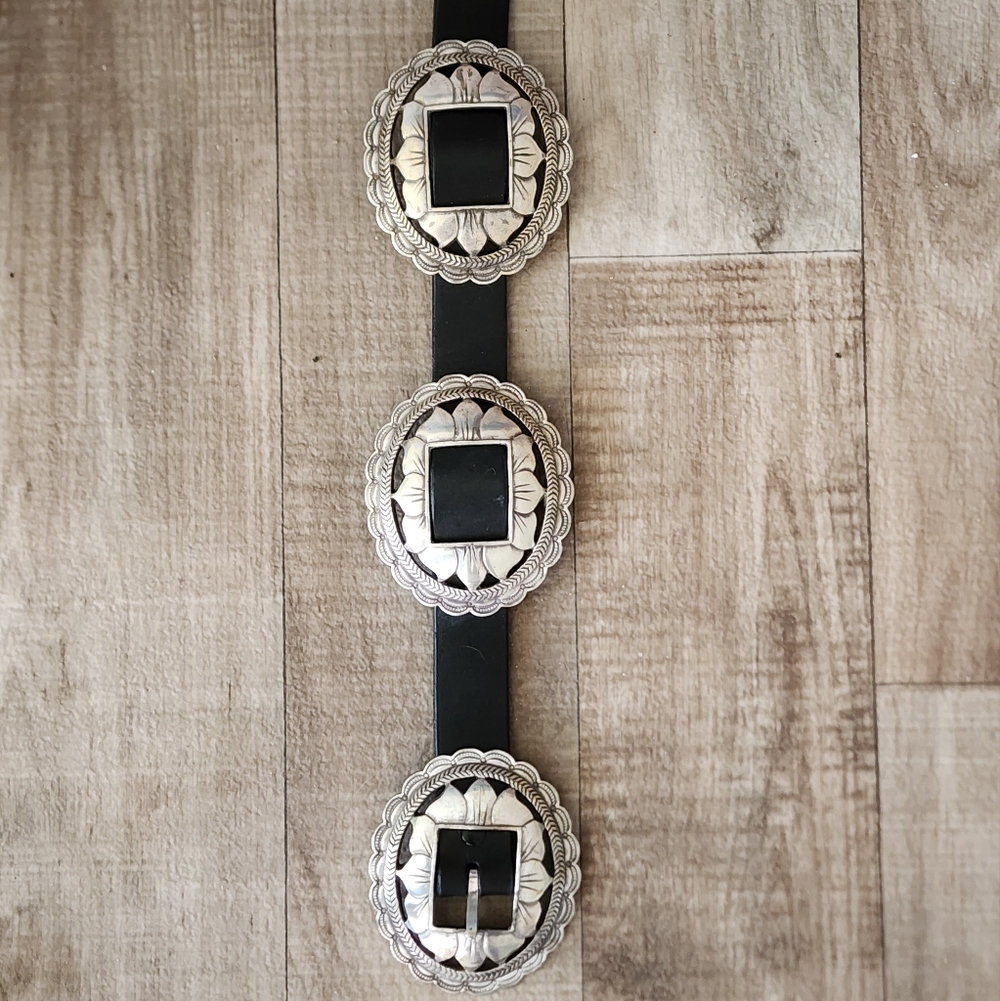 Brighton Black Leather Sunflower Concho Belt - Picture 6 of 15